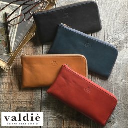 valdie 栃木レザー Smart Long Wallet 日本製 牛革 L字ファスナー メンズ 長財布 小銭入れあり 本革 牛革 薄型 スリム