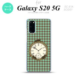 SC-51A SCG01 Galaxy S20 スマホケース ハードケース 時計 チェック 緑 メンズ レディース nk-s20-1223
