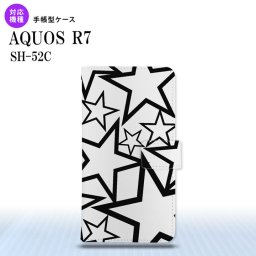SH-52C AQUOS R7 手帳型スマホケース カバー 星 クリア 黒  nk-004s-r7-dr1115