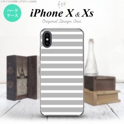 【iPhoneX】【スマホケース/スマホカバー】【アイフォンX】iPhoneX スマホケース カバー アイフォンX ボーダー グレー×白 nk-ipx-706【メール便送料無料】