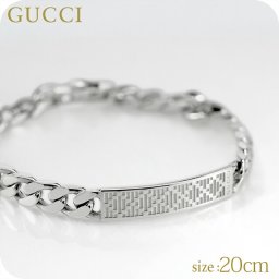 グッチ ブレスレット メンズ レディース ブランド GUCCI ディアマンテ 20 チェーン ロゴ 843602 J8400 0818 シルバー アクセサリー