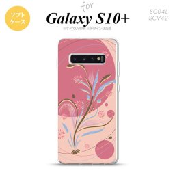 SC-04L SCV42 Galaxy S10+ スマホケース ソフトケース 和柄 ピンク メンズ レディース nk-s10p-tp1227