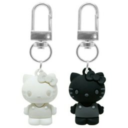 サンリオ ハローキティ ホワイトブラック PVCペアキーホルダー Sanrio