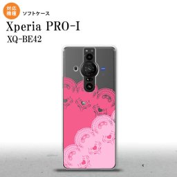 Xperia PRO I Xperia PRO-I スマホケース 背面ケースソフトケース レース B ピンク 背面カバー android nk-xproi-tp727