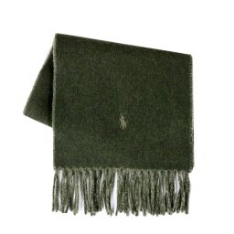 POLO RALPH LAUREN ポロラルフローレン マフラー PC0455-307 リバーシブル 同色刺繍ロゴ Green thermalgreen グリーン