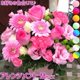 アレンジメント Mサイズ 敬老の日 花  ギフト 誕生日 プレゼント アレンジ 生花 フラワーギフト ミニ コンパクト お手ごろ メッセージ 結婚祝 記念日 おススメ 笑顔 素敵 人気 評判 高評価 男性 女性 父 母 パパ ママ 友達 ■フラワーアレンジメントM■