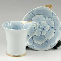 有田焼 文山窯 金牡丹流転型 コーヒーカップ&ソーサー【珈琲碗皿】