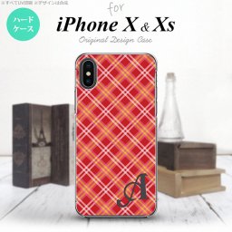 【iPhoneX】【スマホケース/スマホカバー】【アイフォンX】iPhoneX スマホケース ケース アイフォンX イニシャル チェックA 赤 nk-ipx-431ini【メール便送料無料】