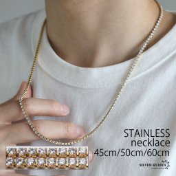 ステンレス テニスチェーンネックレス 幅3mm ゴールド 18KGP 45cm 50cm 60cm ネックレスチェーン ジルコニア ブリンブリン HIPHOP B系 お洒落 人気 トレンド 流行り 金属アレルギー対応