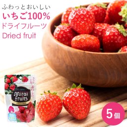 【5個セット】サクッ ふわっ おいしい♪ ミライフルーツ いちご 8g ドライフルーツ 乾燥いちご 砂糖不使用 ベビーフード 赤ちゃん 9か月から おやつ お菓子 ヨーグルト シリアル まとめ買い
