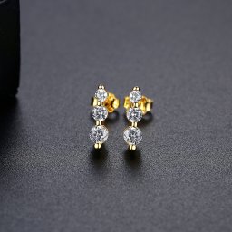 ピアス 両耳用 キュービックジルコニア ホワイト シルバー925 イエローゴールド シルバー スタッド おしゃれ 可愛い かわいい ce20090602