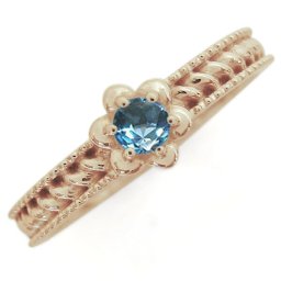 ブルートパーズリング フラワーモチーフ 花 指輪 K10 リング