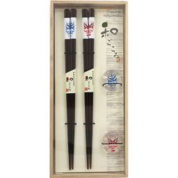 【ギフト対応無料】アオバ 桐箱ギフト 箸置付 歌舞伎 アオバ 箸ギフト ※送料無料(ポスト投函)