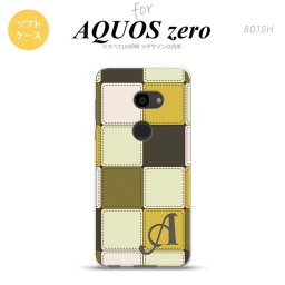 AQUOS zero アクオス ゼロ 801SH スマホケース カバー ソフトケース パッチワーク風 ミックスA イニシャル 対応 nk-801sh-tp1671i[スマホ,スマホケース,スマホカバー,ケース,カバー,ジャケット]