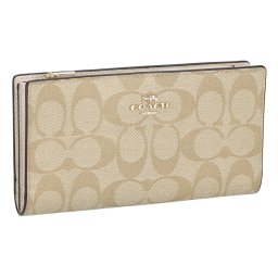 コーチ ファクトリー COACH FACTORY アウトレット 財布 長財布 C8714 IMDQC レディース メンズ ライトカーキ+チョークホワイト