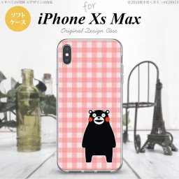 iPhoneXsMax iPhone XS Max スマホケース ソフトケース くまモン チェック ピンク メンズ レディース nk-ixm-tpkm18