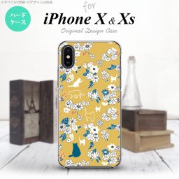 【iPhoneX】【スマホケース/スマホカバー】【アイフォンX】iPhoneX スマホケース カバー アイフォンX 猫と花 黄 nk-ipx-1721【メール便送料無料】