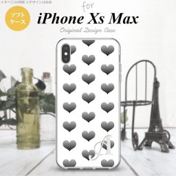 iPhoneXsMax iPhone XS Max スマホケース ソフトケース ハート A 白 グレー +アルファベット メンズ レディース nk-ixm-tp116i