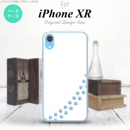 iPhoneXR iPhone XR スマホケース ハードケース 猫 足跡 白 クリア メンズ レディース nk-ipxr-423