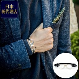 【ルックミー】Look@me シルバースワロフスキー x ブラックレザー　ブレスレット
