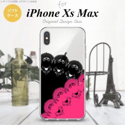 iPhoneXsMax iPhone XS Max スマホケース ソフトケース レース B 黒 ピンク メンズ レディース nk-ixm-tp728