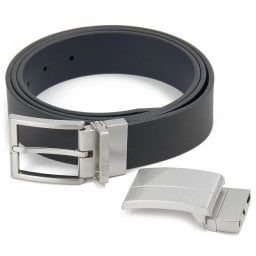 ヒューゴボス　HUGO BOSS　ベルト セット　50537100　Geppy Soft　ブラック　ピン＆プレートバックル　イタリアンレザー　牛革　ロゴループ　ボス