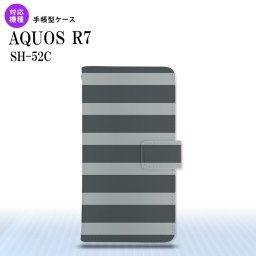 SH-52C AQUOS R7 手帳型スマホケース カバー ボーダー 大 グレー  nk-004s-r7-dr791