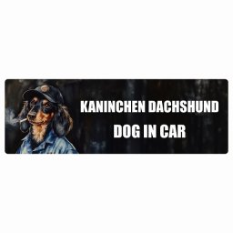 名入れ可 Kaninchen Dachshund カニンヘンダックスフンド カーステッカー シール 犬 作業服 ちょい悪 15x5cm 長方形 防水 屋外 屋内 ドッグオンボード デカール