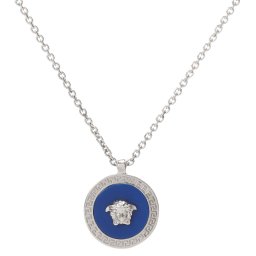 ヴェルサーチェ Versace メドゥーサ グレカ ラウンド エナメル ペンダント ネックレス DG17255 DJMR 4J610 anve00042m アクセサリー ジュエリー メンズ レディース ユニセックス ブルー+シルバー