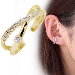 イヤーカフ ダイヤモンド 18k 18金 片耳 レディース イヤカフ シンプル 4月誕生石 ダイヤモンドのイヤーカフ ギフト プレゼント