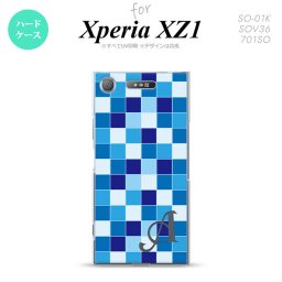 【SO01K】【スマホケース/スマホカバー】【エクスペリア XZ1】SO01K スマホケース Xperia XZ1 ケース エクスペリア XZ1 イニシャル スクエア 青 nk-so01k-1020ini【メール便送料無料】