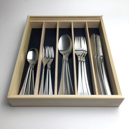丸みを帯びたデザインは手にも優しくなじみます。YAMACO（ヤマコ）カトラリー＜ＥＶＥＲＹ/エブリー＞シリーズ　15pcs ディナーセット 木箱入り　つや消し