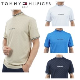 トミーヒルフィガー ゴルフ メンズ THモノグラム 半袖モックネックシャツ TOMMY HILFIGER GOLF THMA408 2024年春夏モデル お誕生日祝い お祝い 記念品 お父さん 父の日 彼氏 男性 30代 40代 50代 60代  還暦祝い 敬老の日 人気プレゼント プレゼント