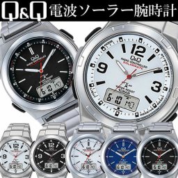 【シチズン】 Q＆Q メンズ 腕時計 電波ソーラー 10気圧防水 カレンダーqq-ds01