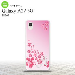 SC-56B Galaxy A22 スマホケース ハードケース 花柄 サクラ D ピンク +アルファベット メンズ レディース nk-a22-184i