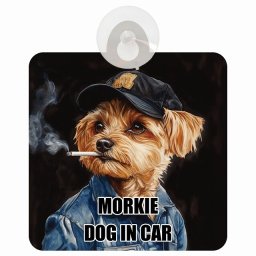 MORKIE マルーキー DOG IN CAR 吸盤 収れん火災防止タイプ 車内用 作業服 ちょい悪 ドッグオンボード 安全対策 あおり運転 セーフティサイン 窓ガラス カーサイン 車 犬