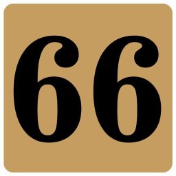番号シール ナンバー シール 27x27cm ライトブラウン 数字 66 案内板 野球 スポーツ 道具 イベント会場 会議室 部屋番号 店舗 レストラン 飲食店 ショップ ストア 席番号 テーブル