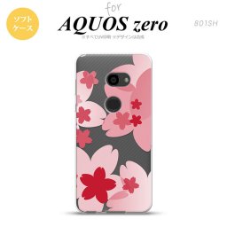 AQUOS zero アクオス ゼロ 801SH スマホケース カバー ソフトケース 花柄・サクラ 赤 nk-801sh-tp052[スマホ,スマホケース,スマホカバー,ケース,カバー,ジャケット]