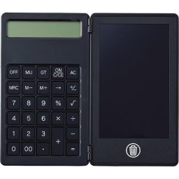 【直送】電卓付き電子メモ 4.4インチ ブラック [26-0604-080] 0057-01 専用タッチペン付き 折りたたみ式 電子メモパッド デジタルメモ 持ち運び便利 プレゼント ギフト