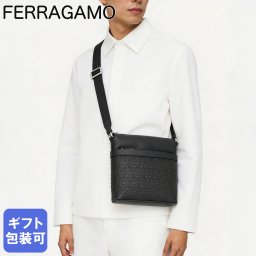 フェラガモ Salvatore Ferragamo サルヴァトーレフェラガモ ショルダーバッグ クロスボディバッグ ガンチーニ モノグラム メンズ ブラック 241484 769480 0769480 レザー 本革  送別会 誕生日 お中元 結婚祝い 結婚式 彼氏 息子 夫 男性 彼女 妻 女性 ギフト 高級 父の日 母の日 即日発送 彼氏 バッグ ホワイトデー