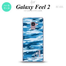 Galaxy Feel 2 ギャラクシー フィール 2 SC-02L スマホケース カバー ハードケース 迷彩B 青C イニシャル 対応 nk-sc02l-1169i[スマホ,スマホケース,スマホカバー,ケース,カバー,ジャケット]