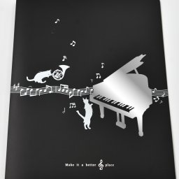 シャノワール　A4リングファイル※お取り寄せ商品 引き出物 記念品 音楽雑貨 音符 ピアノモチーフ ト音記号 ピアノ雑貨