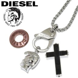 DIESEL ディーゼル ネックレス シルバー ステンレス クロス チャーム メンズ ブランド プレゼント dx1215040
