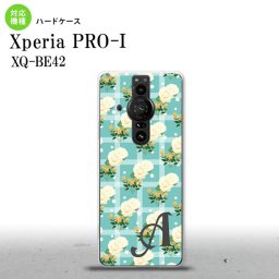 XperiaPRO-I Xperia PRO-I スマホケース 背面ケース ハードケース 花柄 バラ チェック 青 +アルファベット 背面カバー android nk-xproi-254i