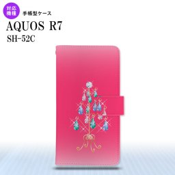 SH-52C AQUOS R7 手帳型スマホケース カバー ツリーイヤリング ピンク  nk-004s-r7-dr632