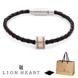 正規品 送料無料 ライオンハート LION HEART ブレスレット レザーブレス 04B121 04B121SL ステンレス 316L サージカルステンレス レザー レディース ブラウン シルバー 女性 ギフト プレゼント おすすめ 誕生日 クリスマス バレンタイン お祝い