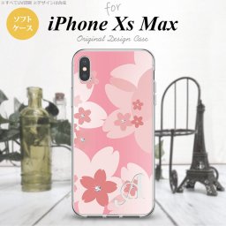 iPhoneXsMax iPhone XS Max スマホケース ソフトケース 花柄 サクラ C ピンク +アルファベット メンズ レディース nk-ixm-tp062i