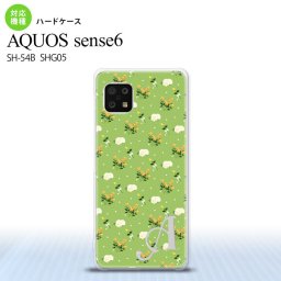SH-54B SHG05 AQUOS sense6 スマホケース ハードケース 花柄 バラ ドット 小 緑 +アルファベット メンズ レディース nk-sens6-248i