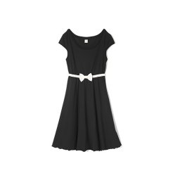 半額セール6000円→3000円【ママ】ウエストリボンのブラックワンピース♪フェアトレード(親子おそろい服・OrganicPAPA別注)