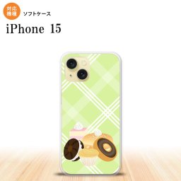 iPhone15 iPhone15 スマホケース 背面ケースソフトケース スイーツ ドーナツ 緑 2023年 9月発売 nk-i15-tp662